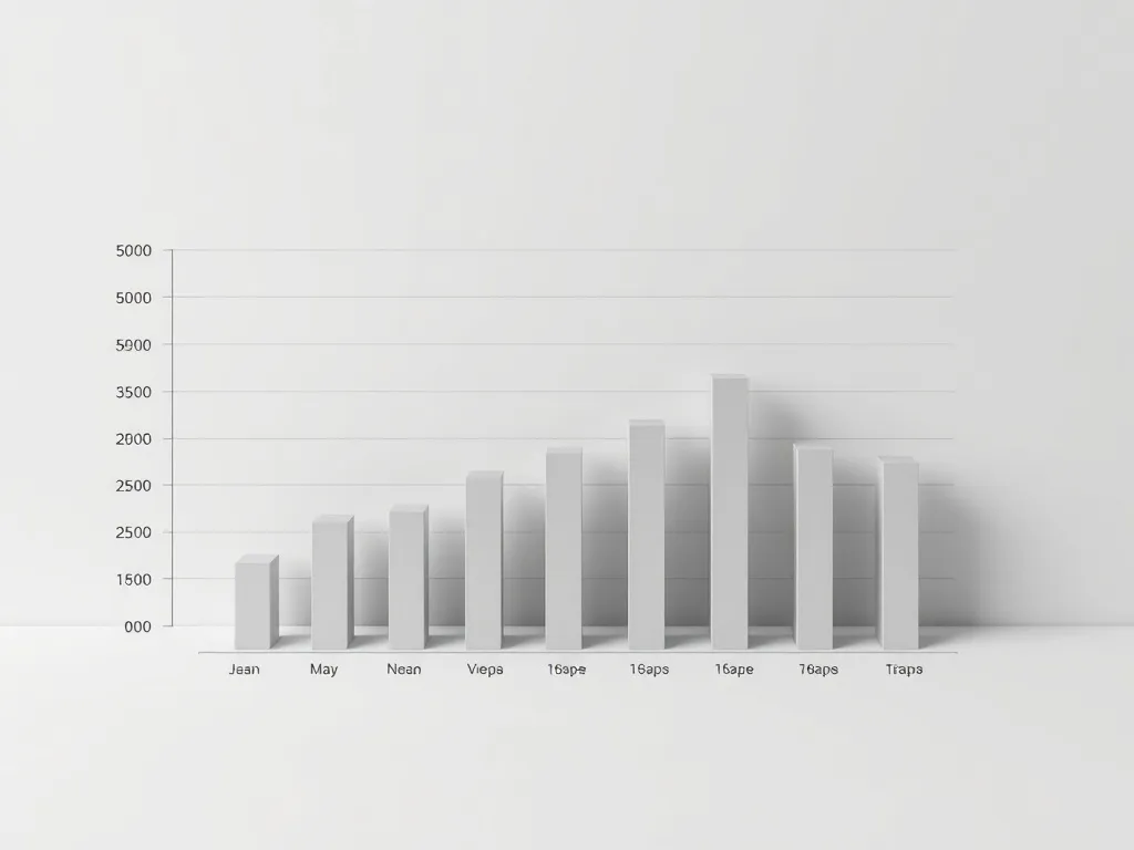A professional minimalist bar chart showing monthly expense